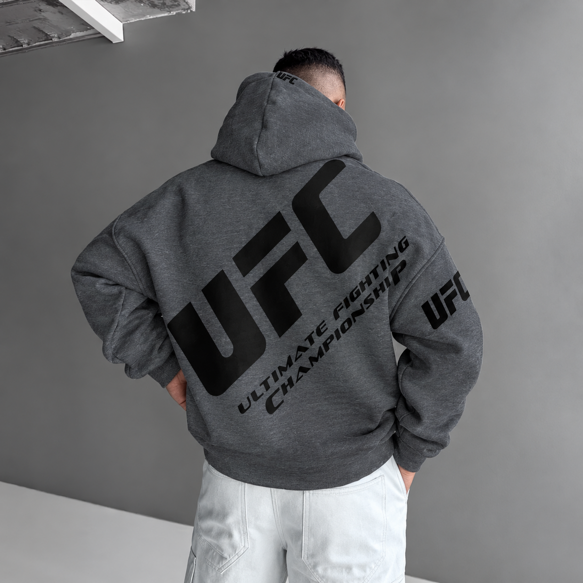 Hanorace UFCRosu Dark gray - spate