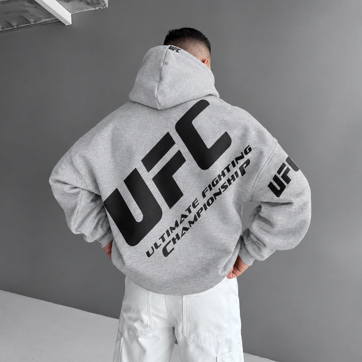 Hanorace UFCRosu Heather gray - spate