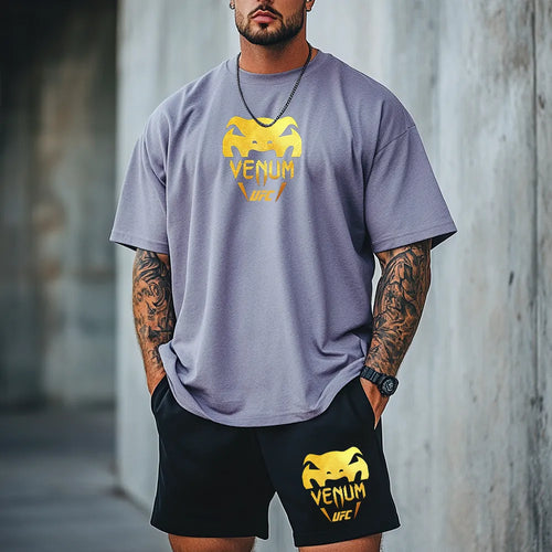 Premium Oversized Echipamentul scurt Venu Gold UFC