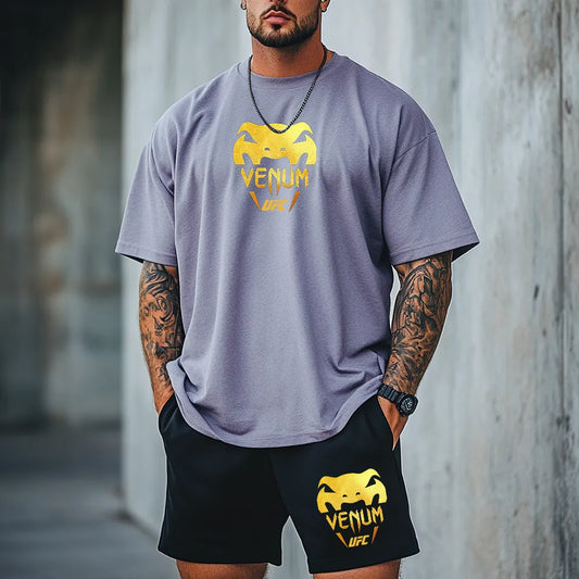 Premium Oversized Echipamentul scurt Venu Gold UFC