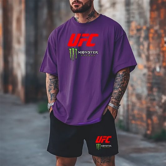 Premium Oversized Echipamentul scurt MonsterUFC prpl