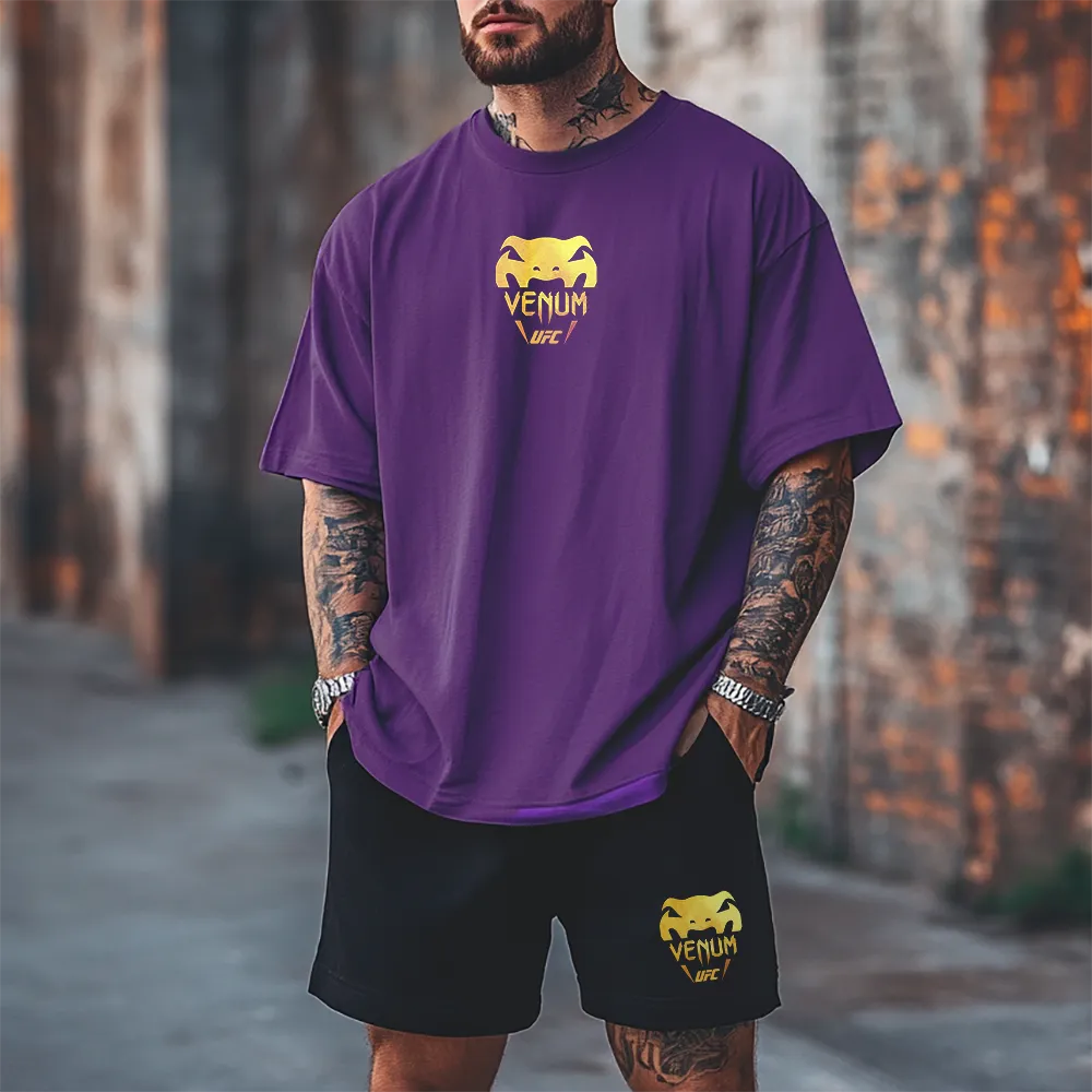 Premium Oversized Echipamentul scurt Venu Gold UFC