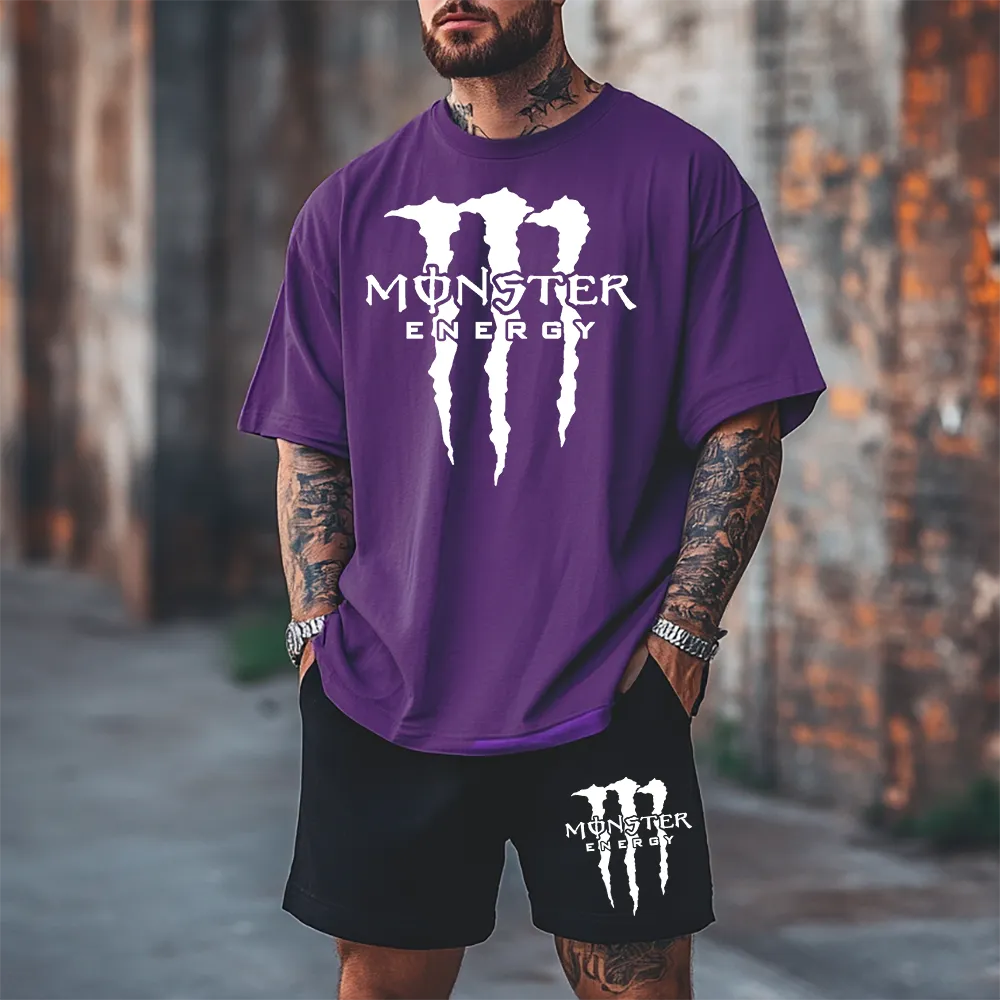 Premium Oversized Echipamentul scurt MonsterWh prpl