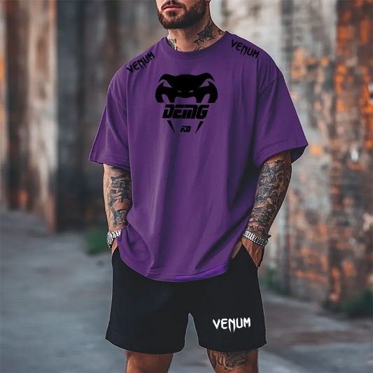 Premium Oversized Echipamentul scurt Ven prpl