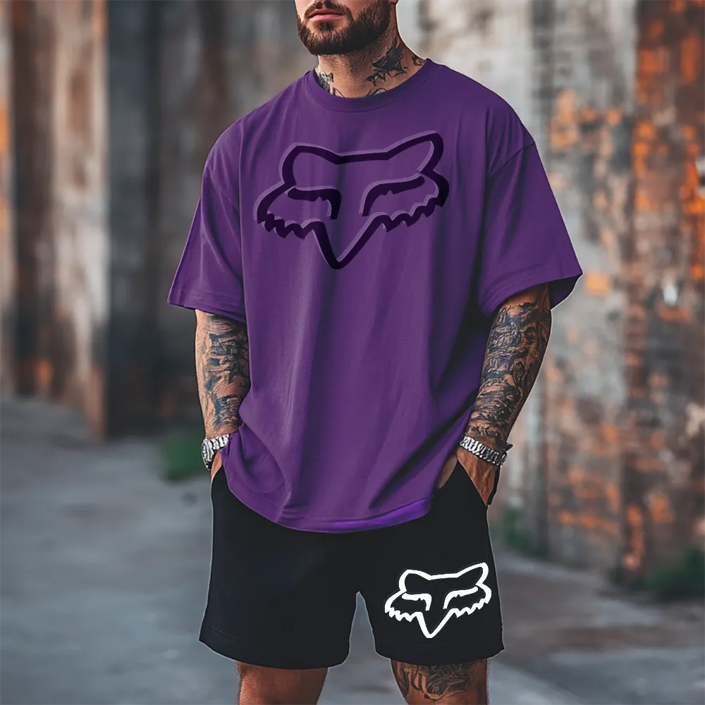 Premium Oversized Echipamentul scurt GrayFoxxx prpl