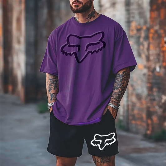 Premium Oversized Echipamentul scurt GrayFoxxx prpl