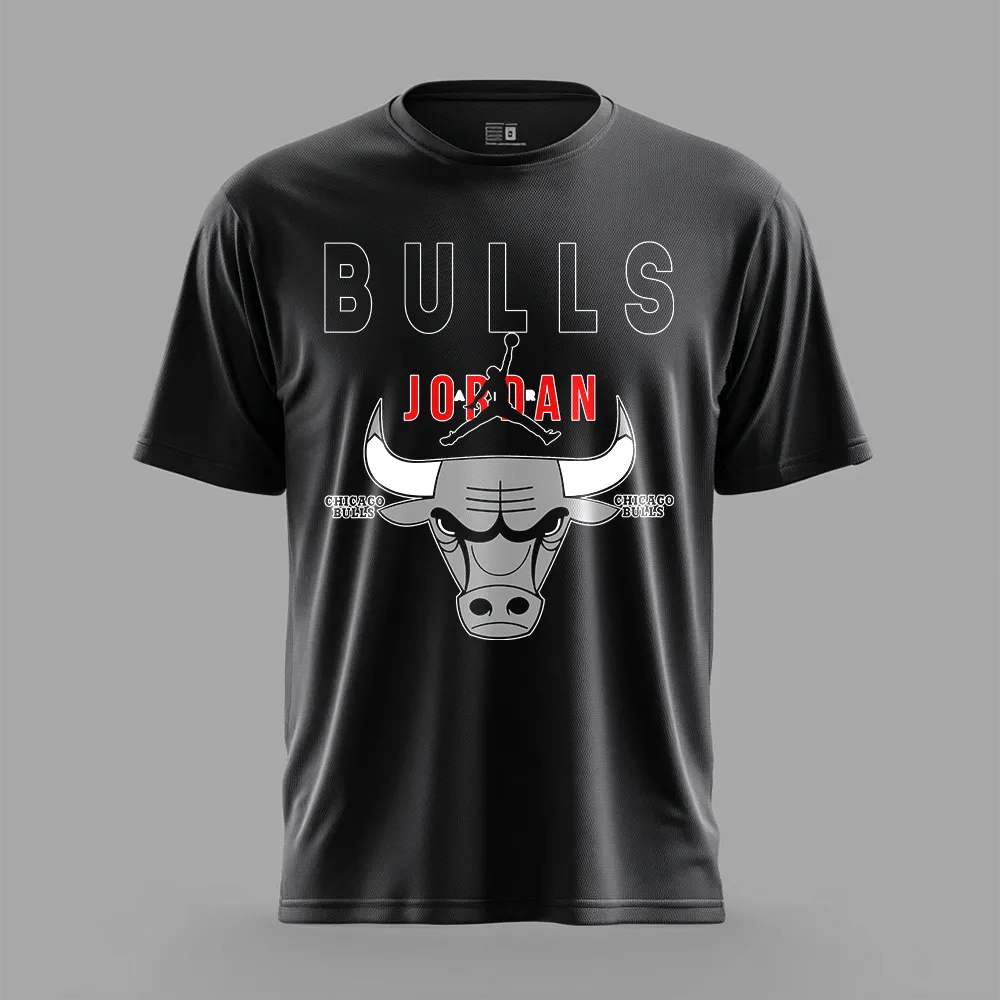Tricou sport din material respirabil Bulls bl/wh