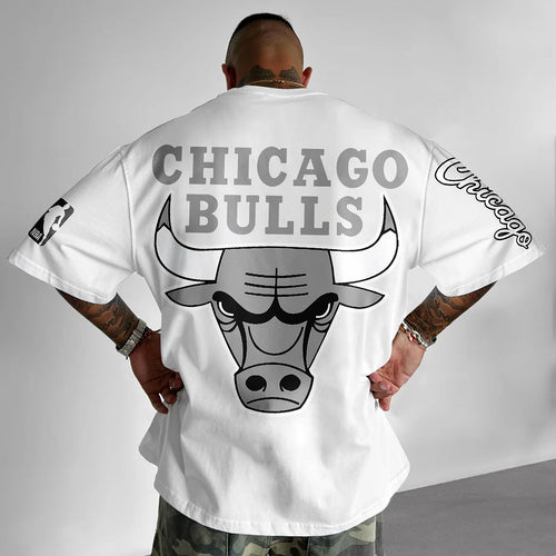 Tricou Unisex Oversize Bulls bl\wh
