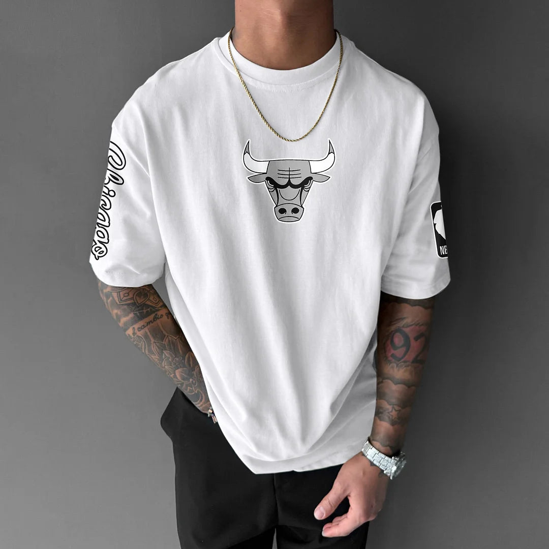 Tricou Unisex Oversize Bulls bl\wh