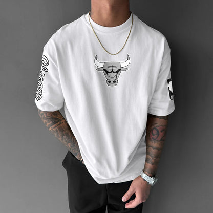 Tricou Unisex Oversize Bulls bl\wh