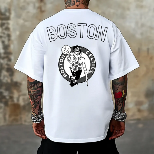Tricou Unisex Oversized Boston B/W wh