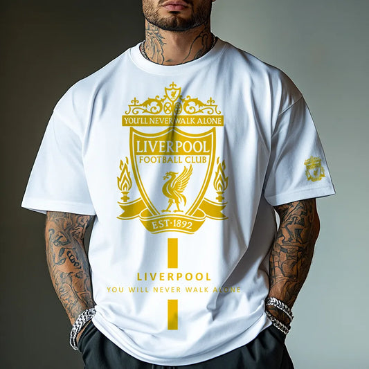 Tricou Unisex Oversized Liverpool Gold wh