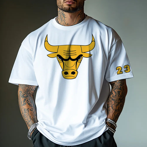 Tricou Unisex Oversized Bulls23 Gold 2