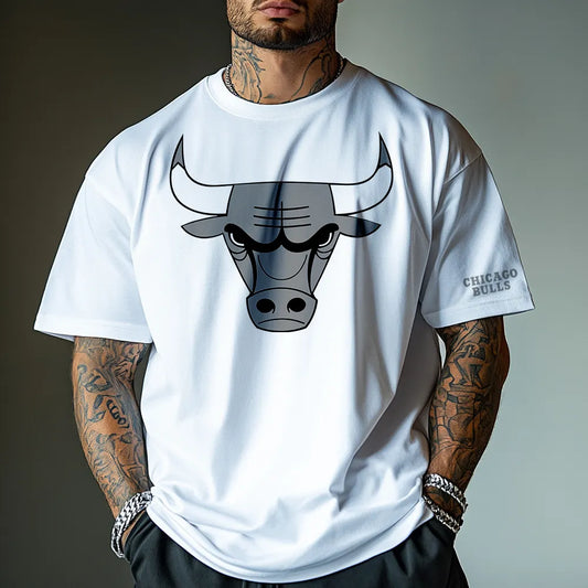 Tricou Unisex Oversized Bulls Silver