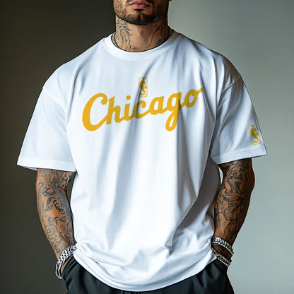 Tricou Unisex Oversized Bulls23 Gold