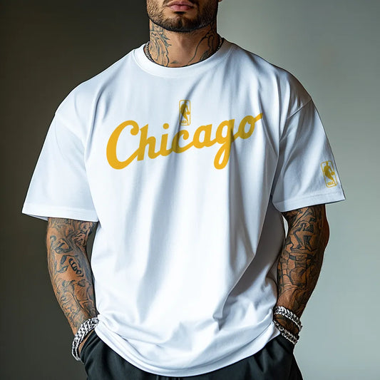 Tricou Unisex Oversized Bulls23 Gold