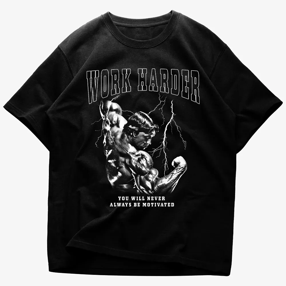 Tricou Unisex Oversized Work Harder Arnold