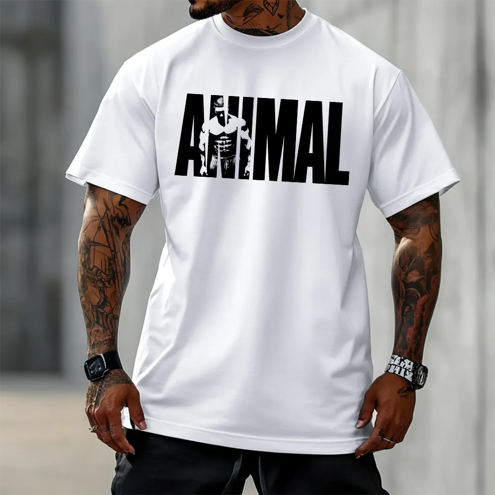 Tricou Unisex Oversized Animal Logo wh