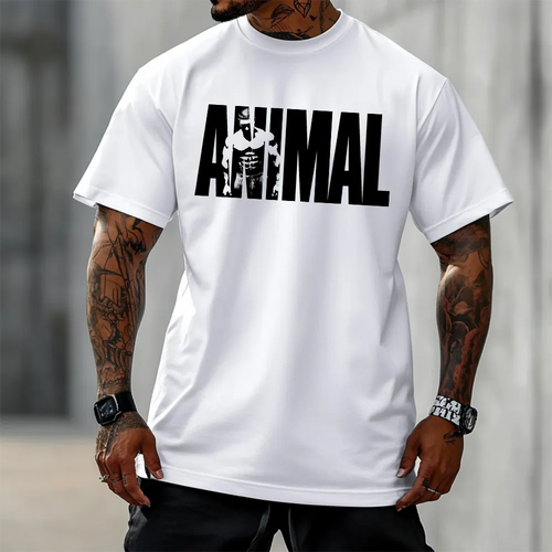 Tricou Unisex Oversized Animal Logo wh