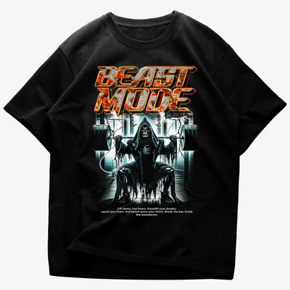 Tricou Unisex Oversized Beast Mode Skull