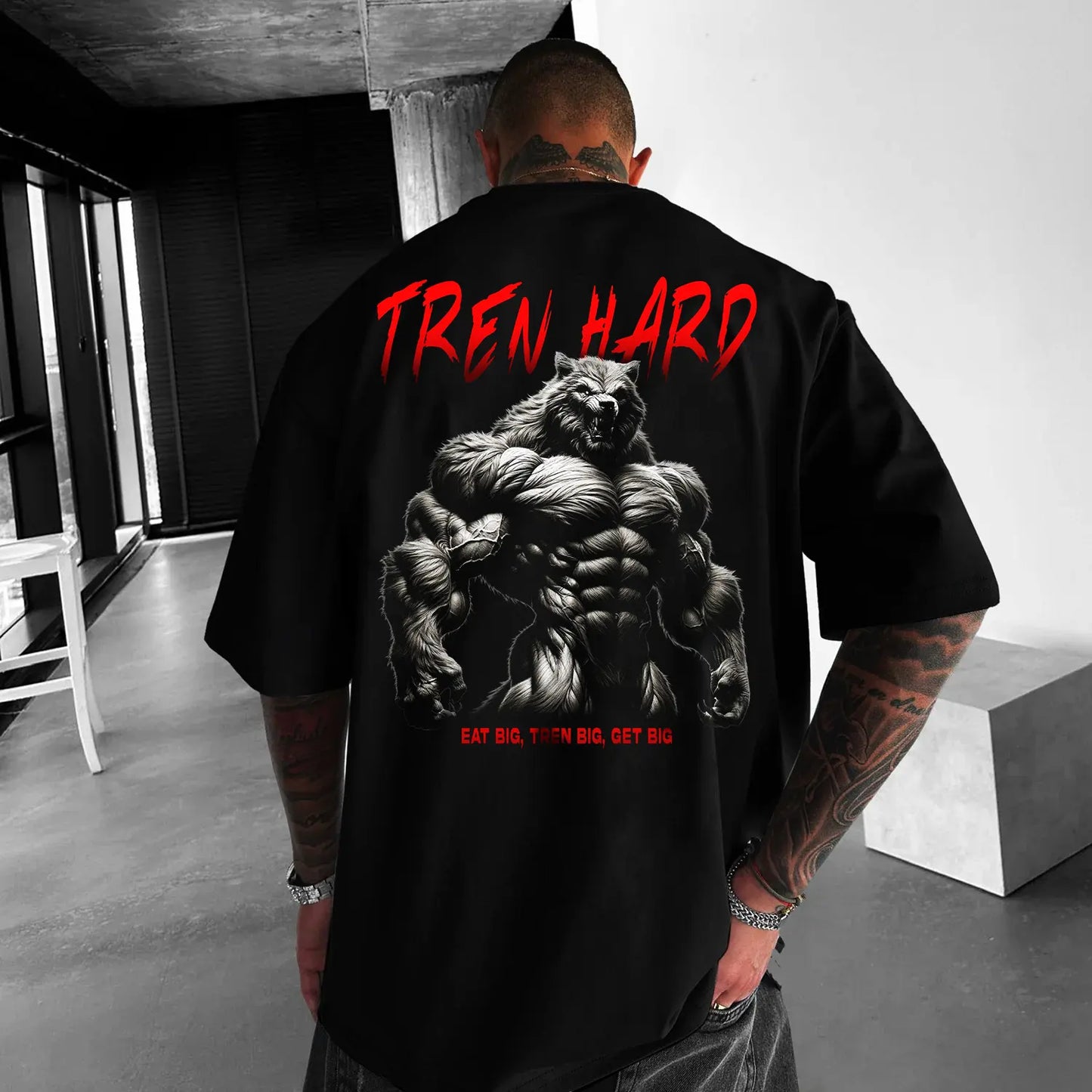 Tricou Unisex Oversized Tren Hard Wolf