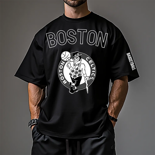 Tricou Unisex Oversized Boston B/W