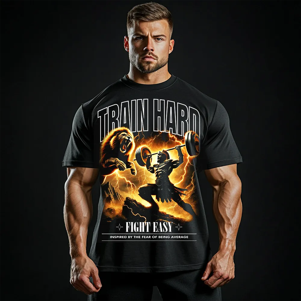 Tricou Unisex Oversized Train Hard