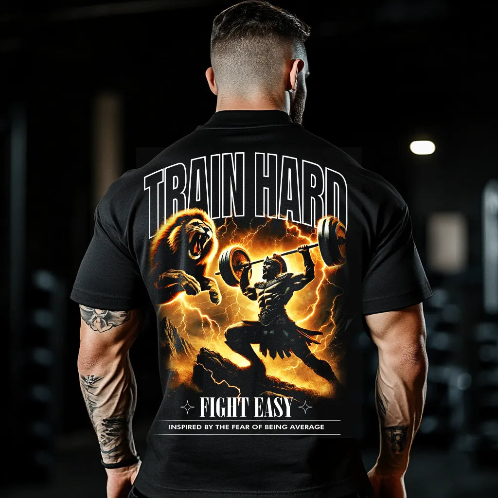 Tricou Unisex Oversized Train Hard
