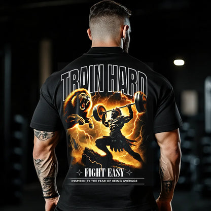 Tricou Unisex Oversized Train Hard