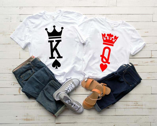 Tricouri pentru cupluri K/Q White