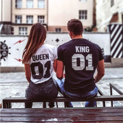 Tricouri pentru cupluri King Queen B n W