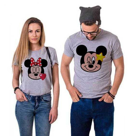 Tricouri pentru cupluri Mickey Minnie KISS
