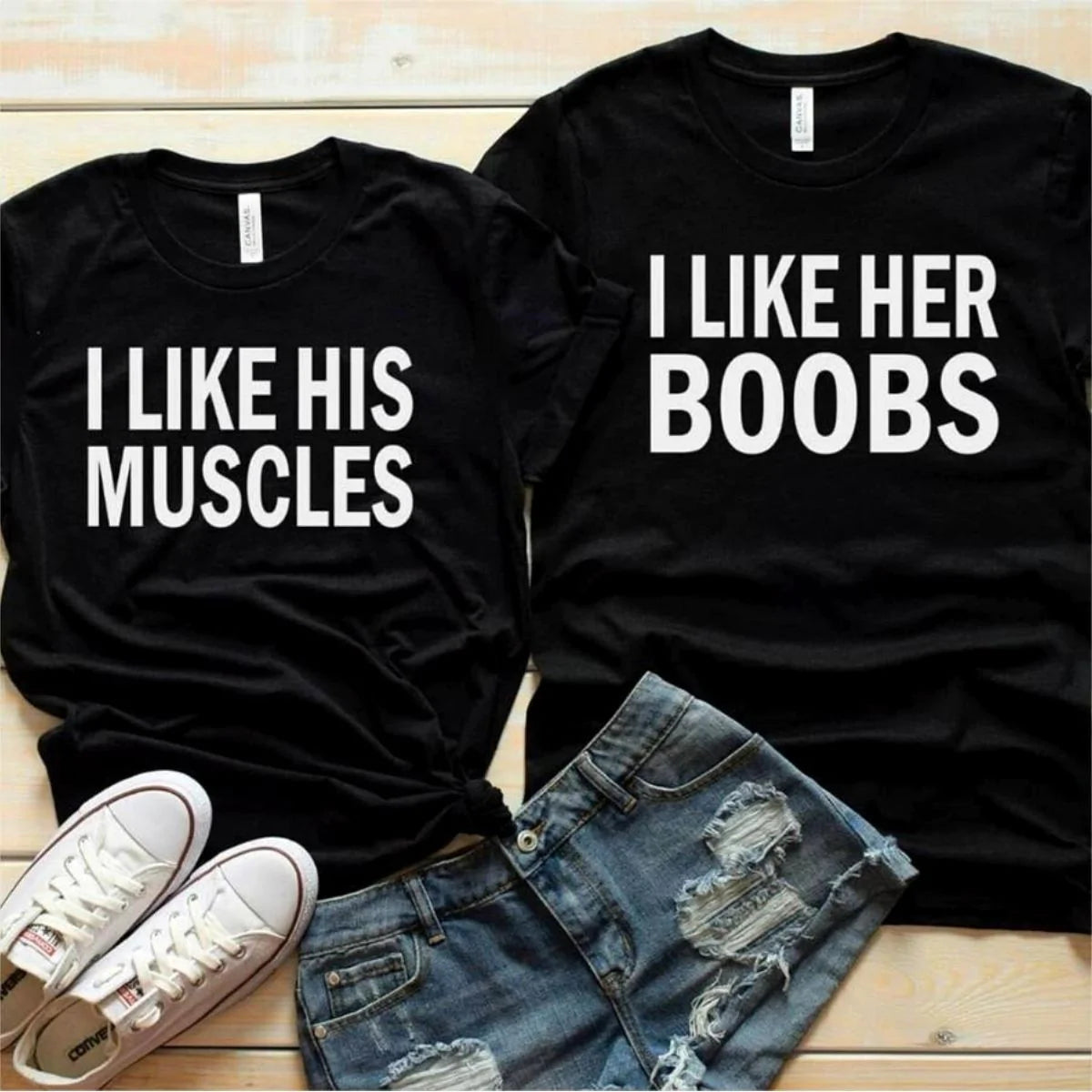 Tricouri pentru cupluri MusclesBoobs