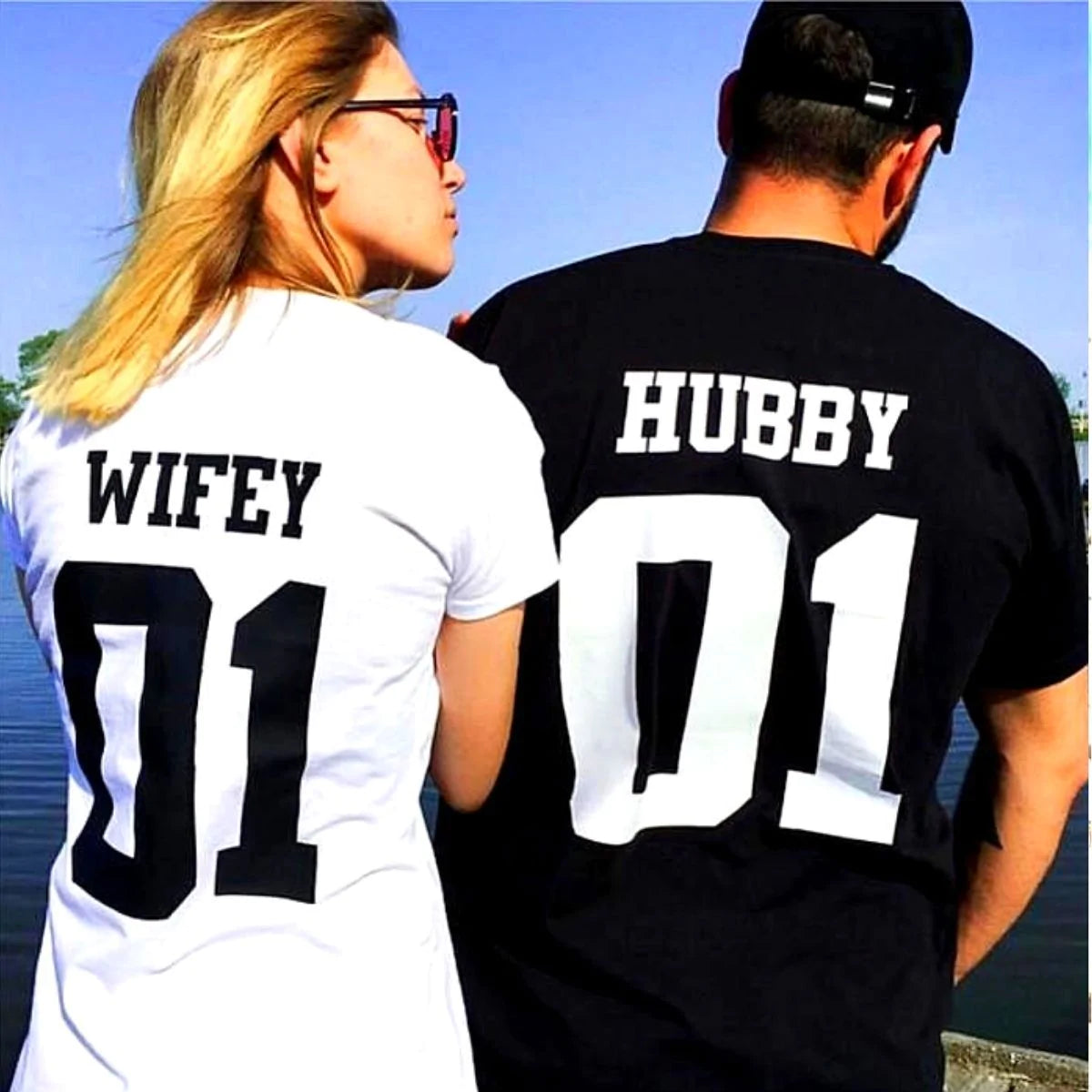 Tricouri pentru cupluri Hubby Wifey