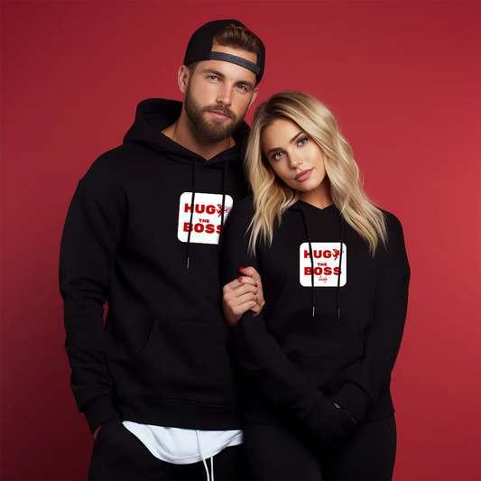 Unisex Hanorace pentru cupluri The Boss Black 2