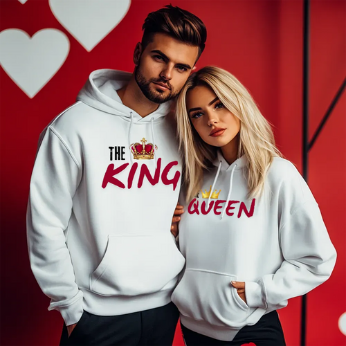 Unisex Hanorace pentru cupluri The King and The Queen